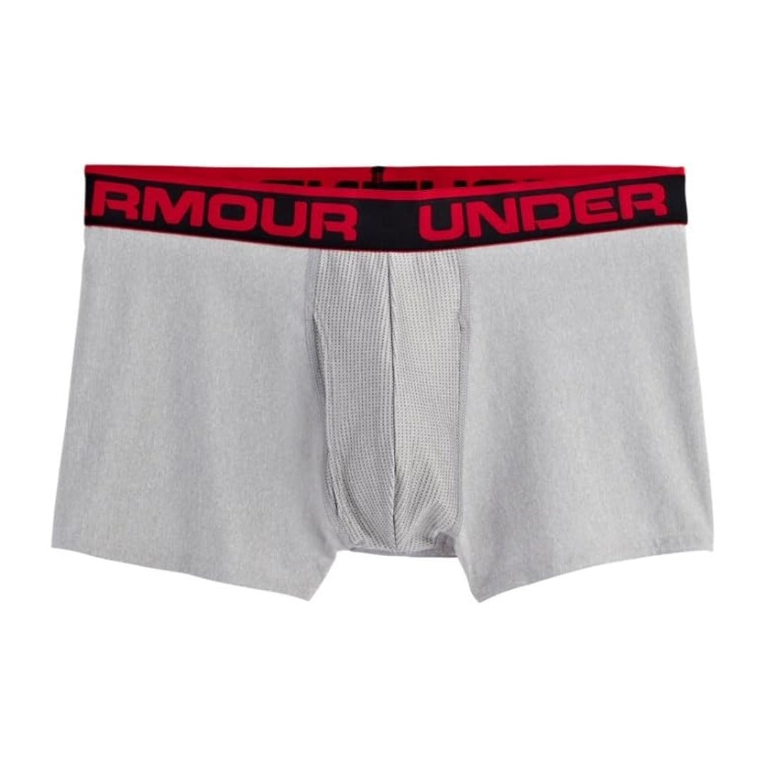 Under Armour Men's The Original 3'' Boxerjock - True Gray Heather/Red