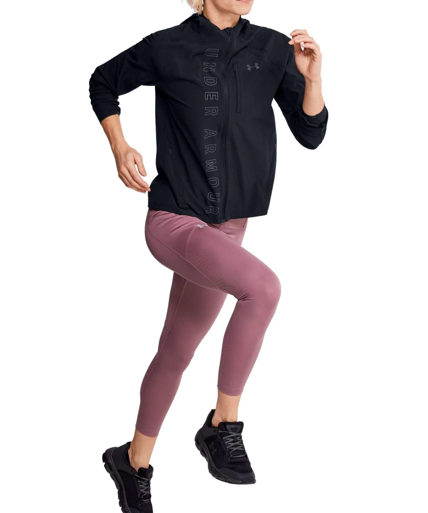 Under Armour Women's Qualifier OutRun The Storm Jacket (Black/Black/Reflective)