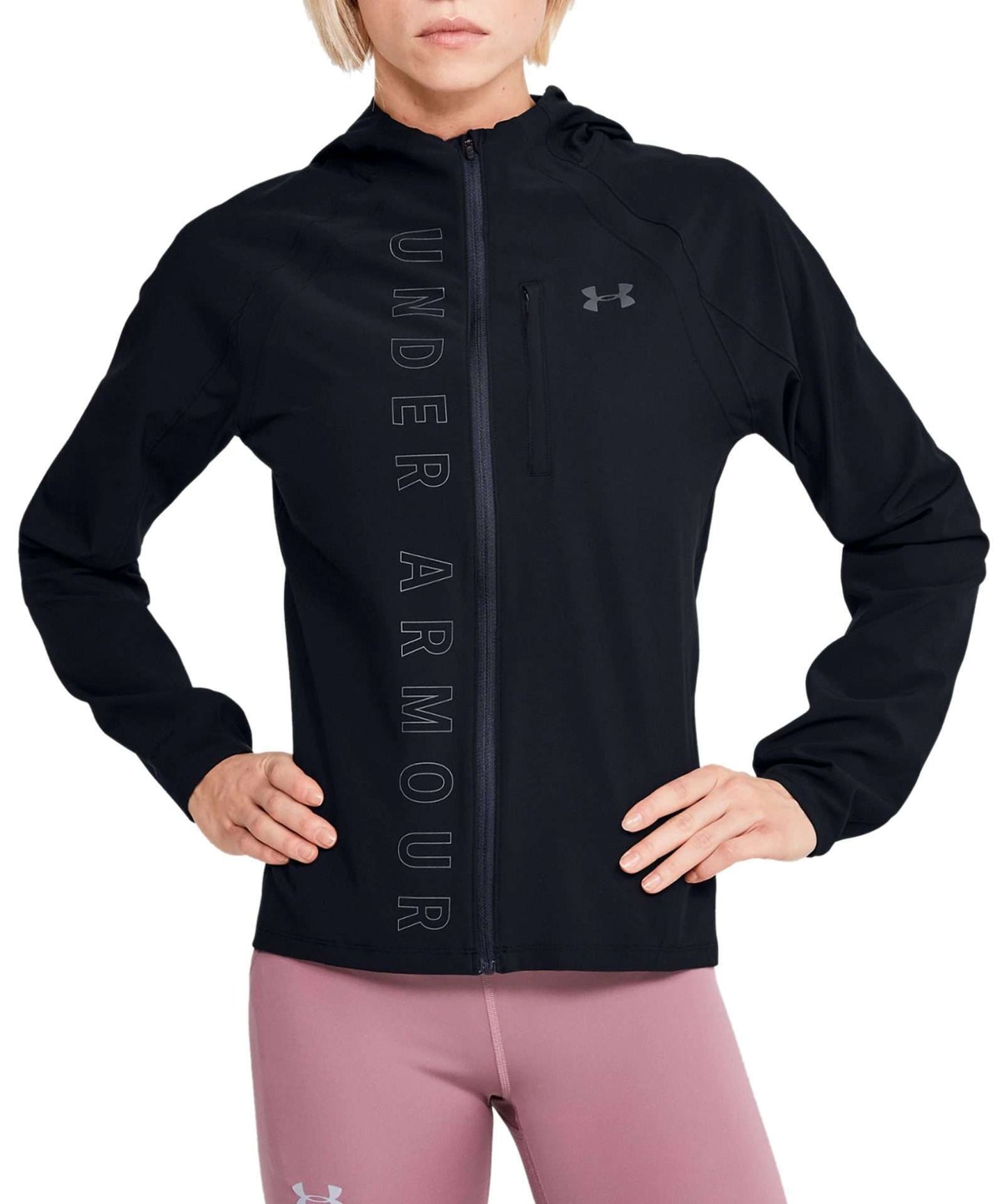 Under Armour Women's Qualifier OutRun The Storm Jacket (Black/Black/Reflective)