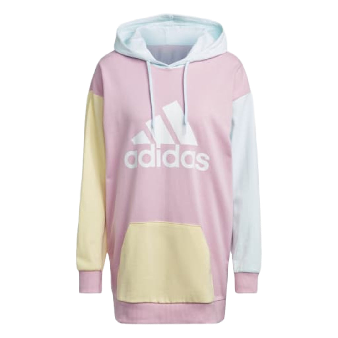 adidas Women's CB FT Hoodie Sweat in a color block design, offering a casual and stylish look with cozy fleece for comfort and warmth.