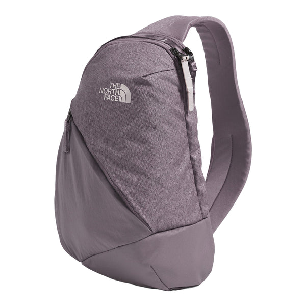 The North Face Isabella Sling Bag in black, featuring a compact design with multiple compartments and an adjustable strap.