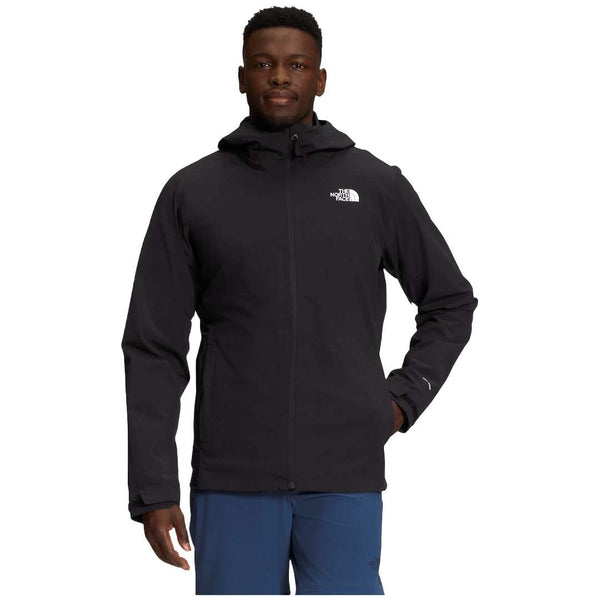 A man wearing The North Face Men’s ThermoBall™ Eco Triclimate® Jacket in TNF Black.