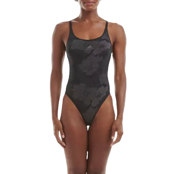adidas 720 Degree Stretch Jacquard Bodysuit in black, showcasing a sleek, form-fitting design with a high neckline and stretchy fabric for ultimate comfort and flexibility.