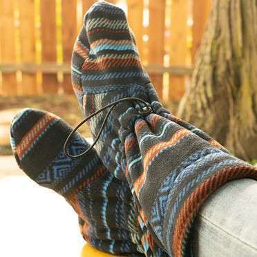Kavu Cabin Toes polar fleece sock booties - Chalet Knit