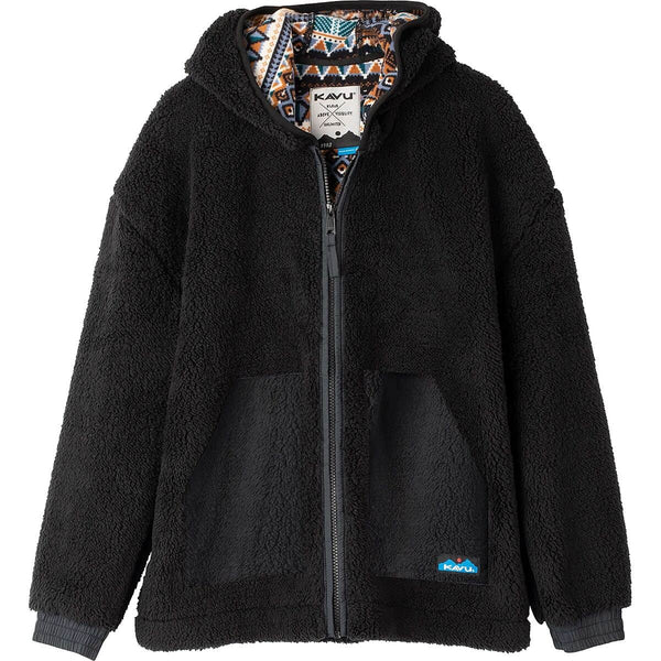 Kavu Women's Cozy Harbor Hooded Fleece Jacket Black Chalet