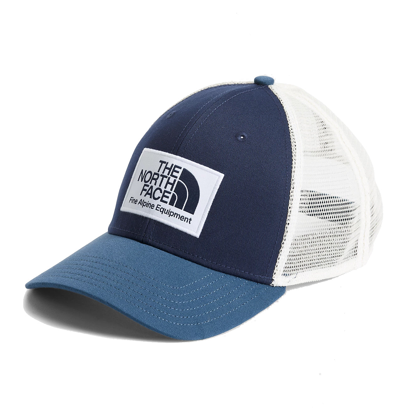 The North Face Unisex Deep Fit Mudder Trucker Hat: Classic trucker hat with deep fit and adjustable snapback closure in Shadow Navy