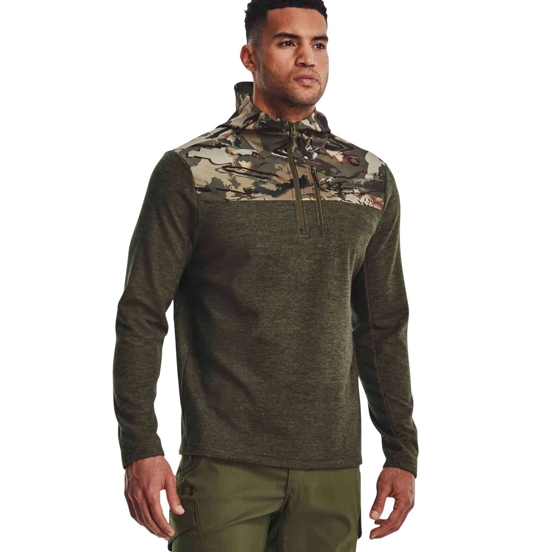 Men's UA Specialist Grid ½ Zip Hoodie Marine OD Green / UA Forest All Season Camo