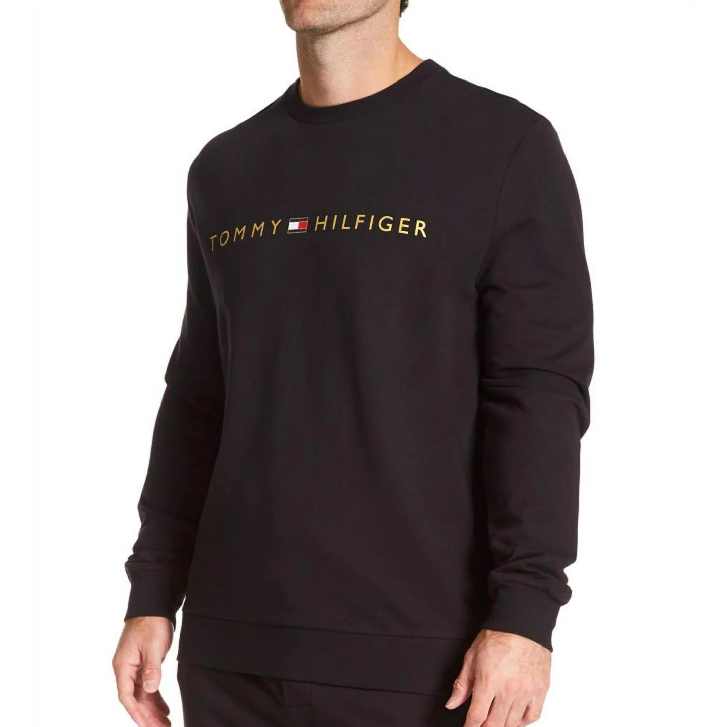 Tommy Hilfiger Men's Cotton Pullover Sweatshirt in Black