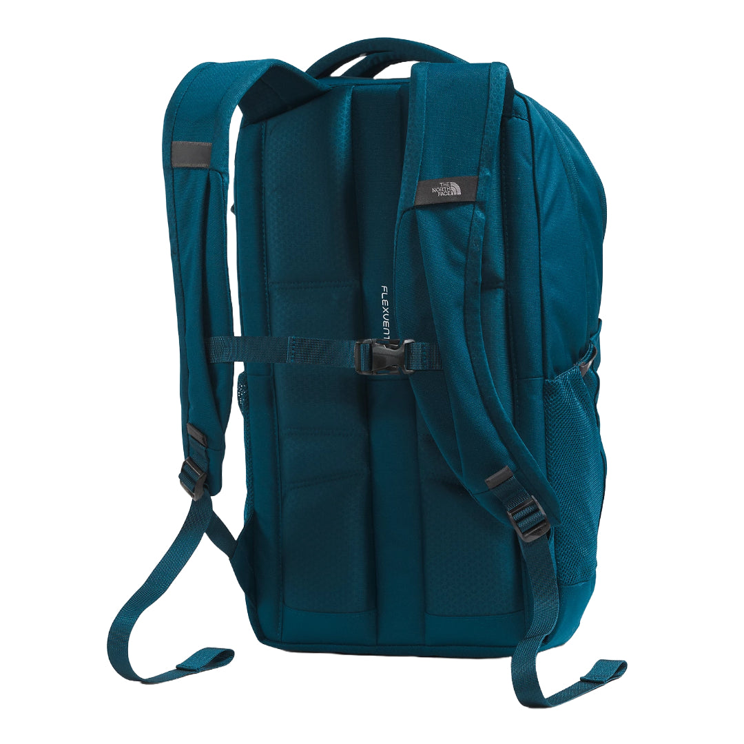 The North Face Jester Backpack featuring a spacious design with multiple compartments and adjustable shoulder straps.