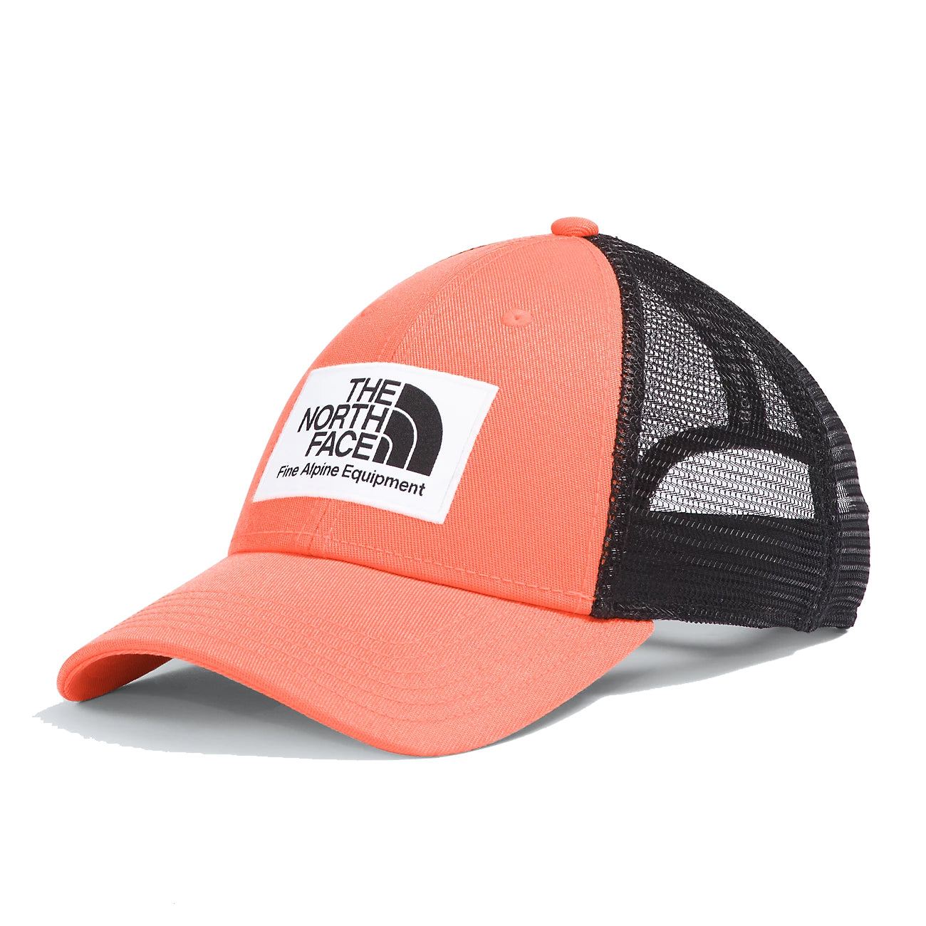 The North Face Unisex Mudder Trucker Hat - Classic trucker style with adjustable closure and breathable mesh back in Vivid Flame