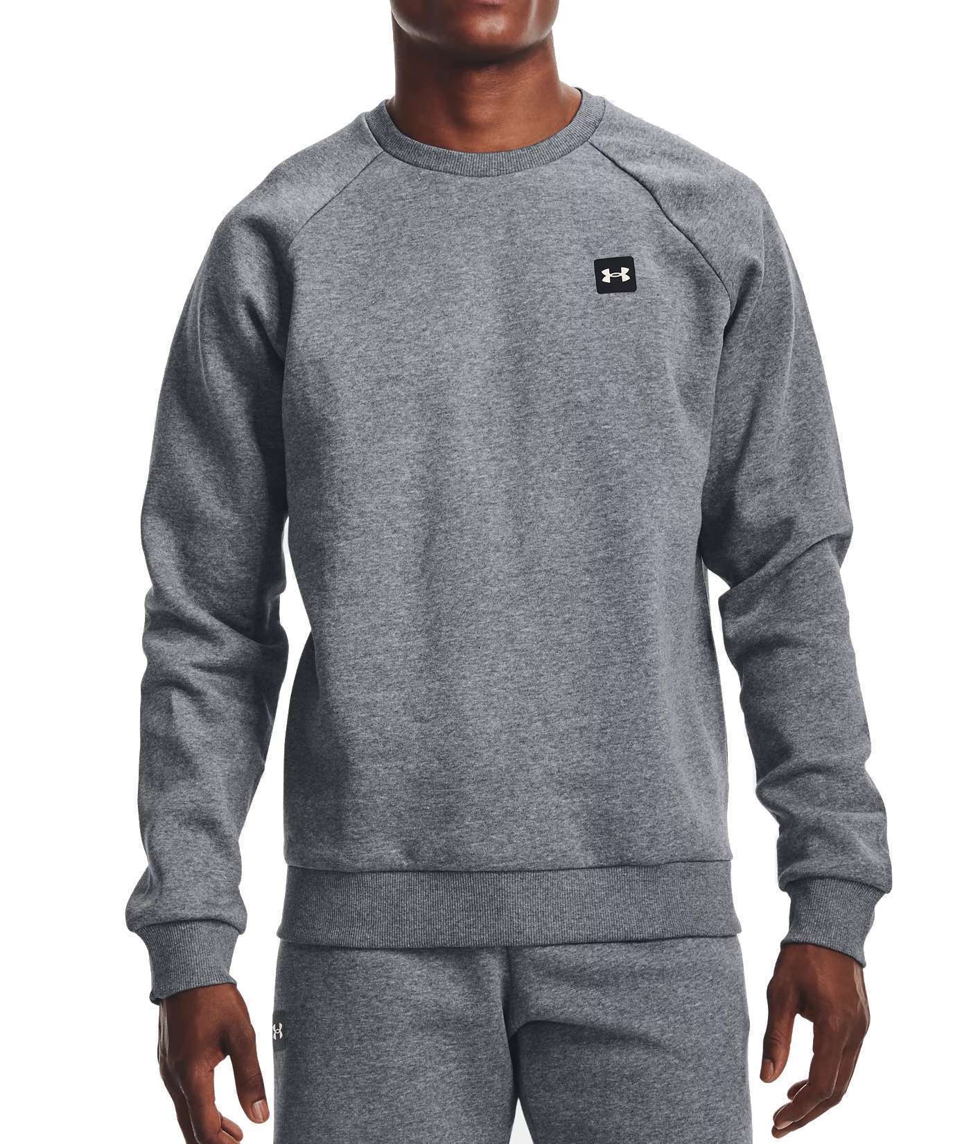 Under Armour Men's UA Rival Fleece Crew 1357096-012 Pitch Gray Light Heather / Onyx White