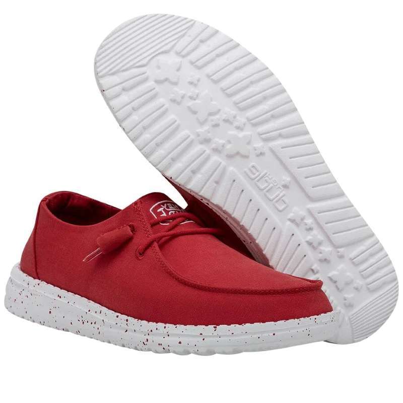 Hey Dude Women's Wendy Slub Canvas Shoes - Red