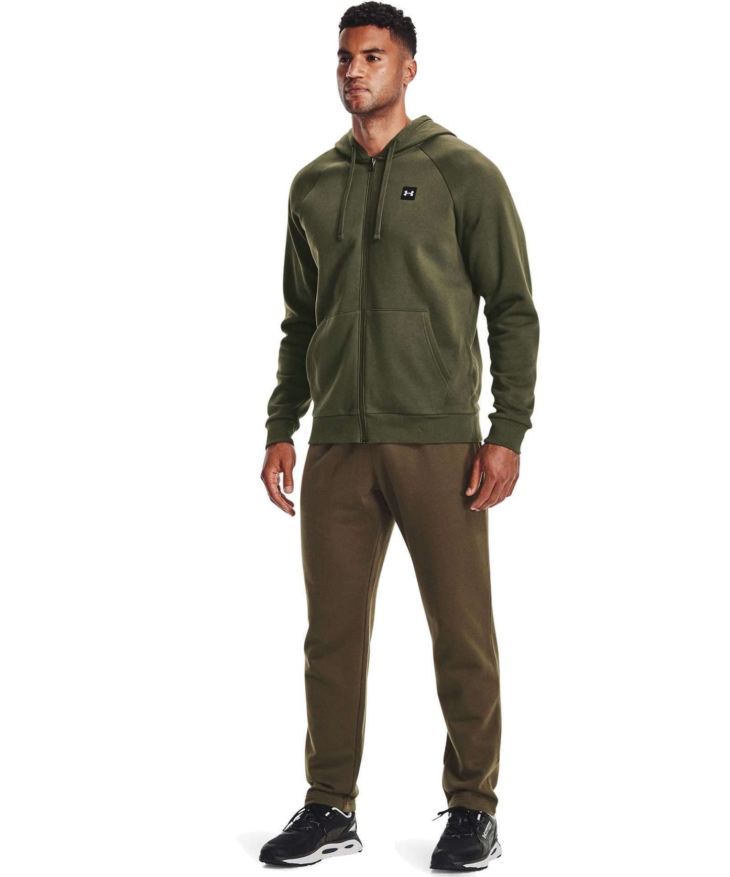 Under Armour Men's Rival Fleece Full-Zip Hoodie 1357111-390 MARINE OD GREEN/ONYX WHT