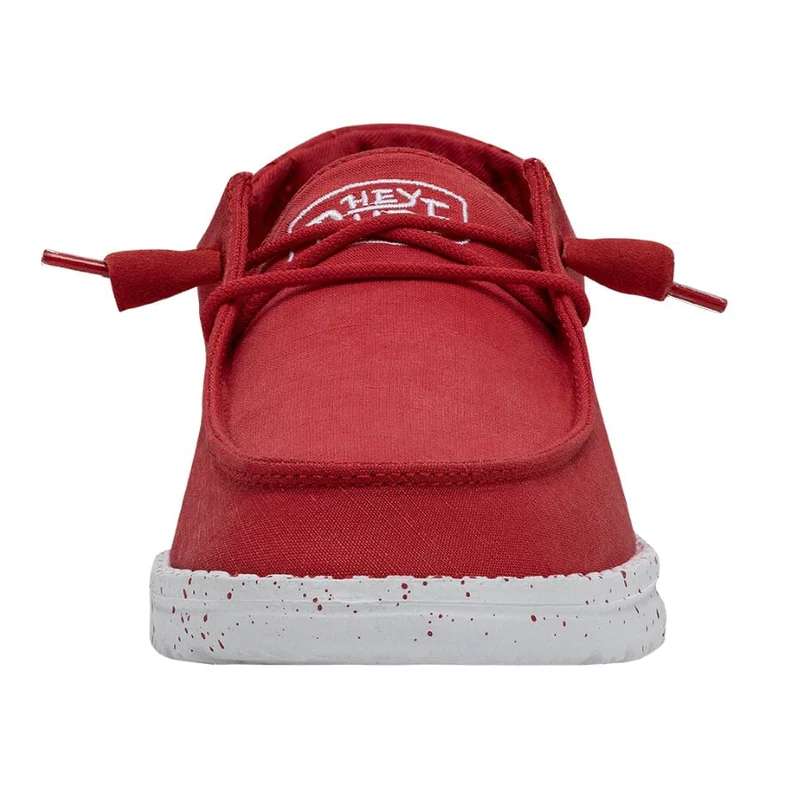 Hey Dude Women's Wendy Slub Canvas Shoes - Red