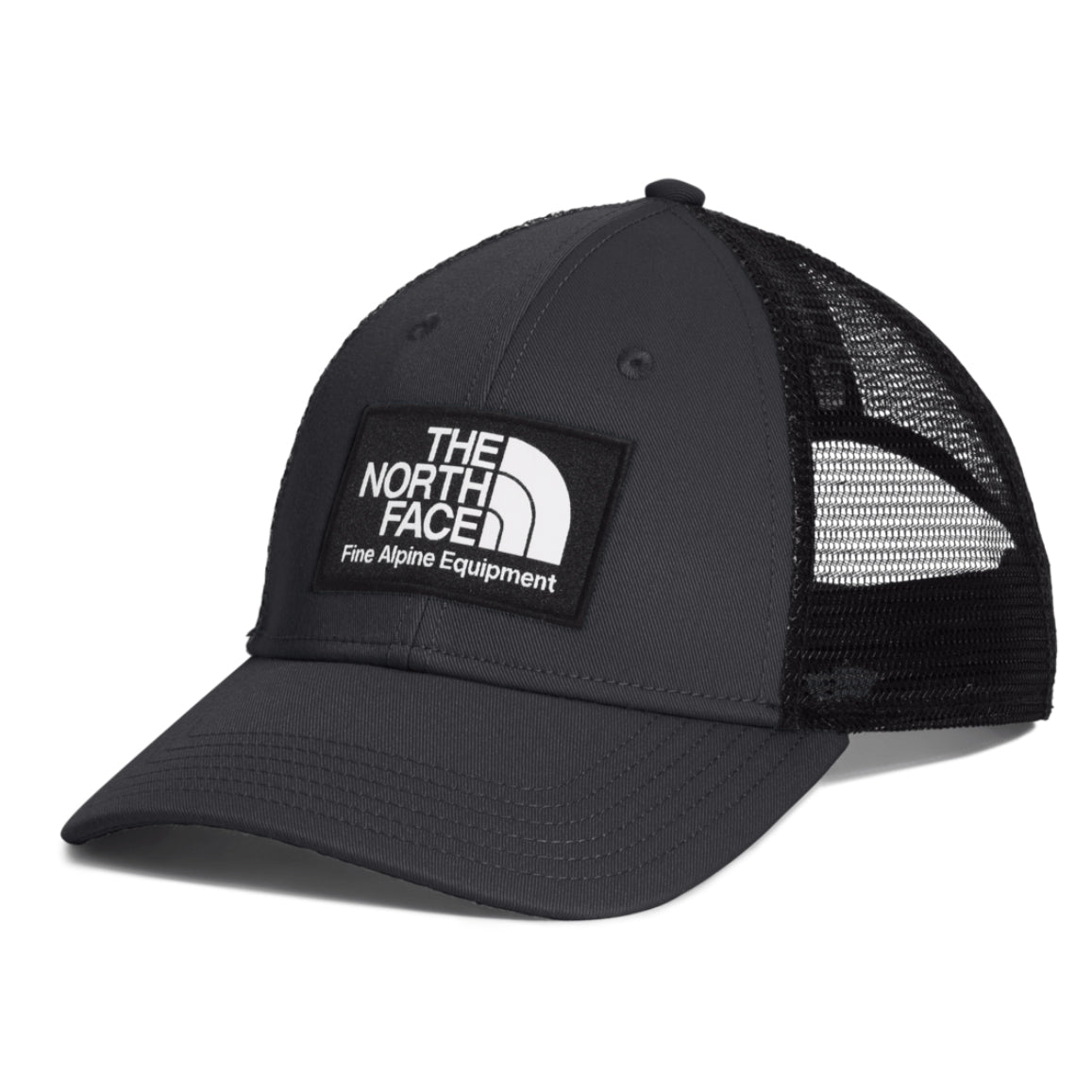 The North Face Unisex Mudder Trucker Hat - Classic trucker style with adjustable closure and breathable mesh back in Asphalt Grey