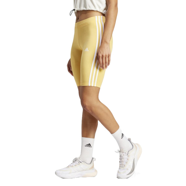 adidas Women's 3 Stripes Bike Shorts with white stripes