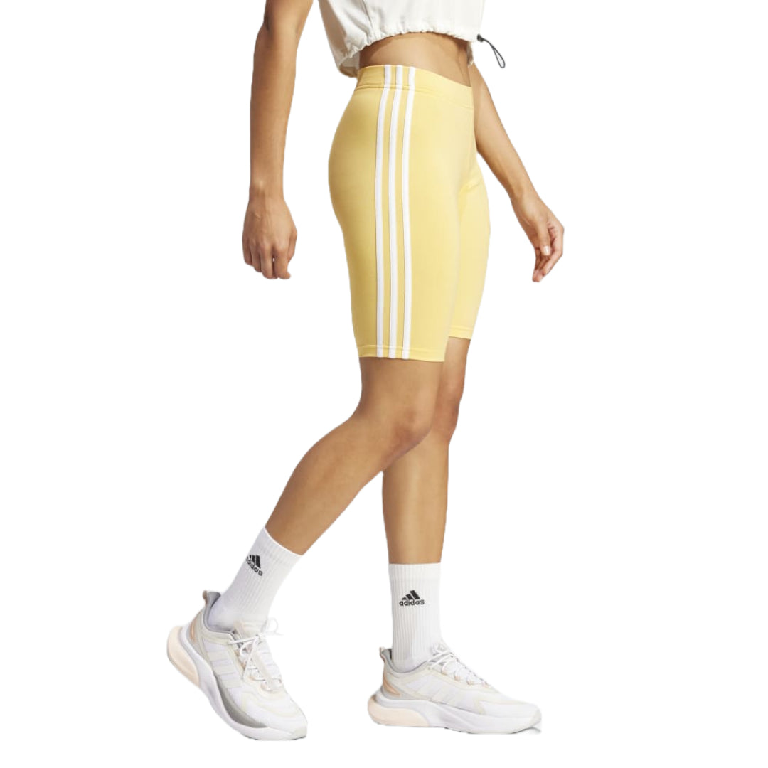 adidas Women's 3 Stripes Bike Shorts with white stripes