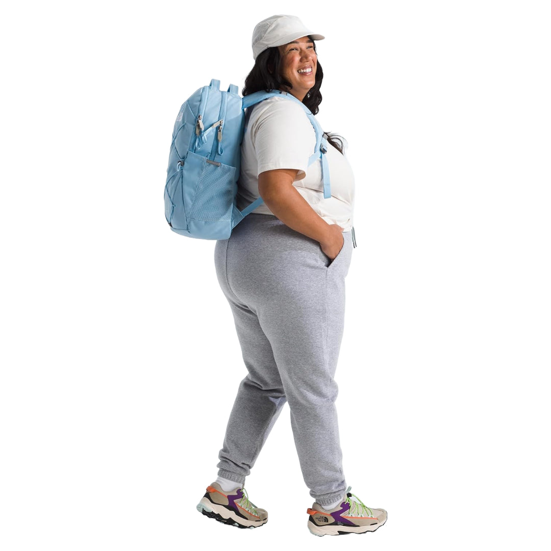 The North Face Women’s Jester Backpack , designed with ergonomic straps and multiple compartments for organization and comfort.