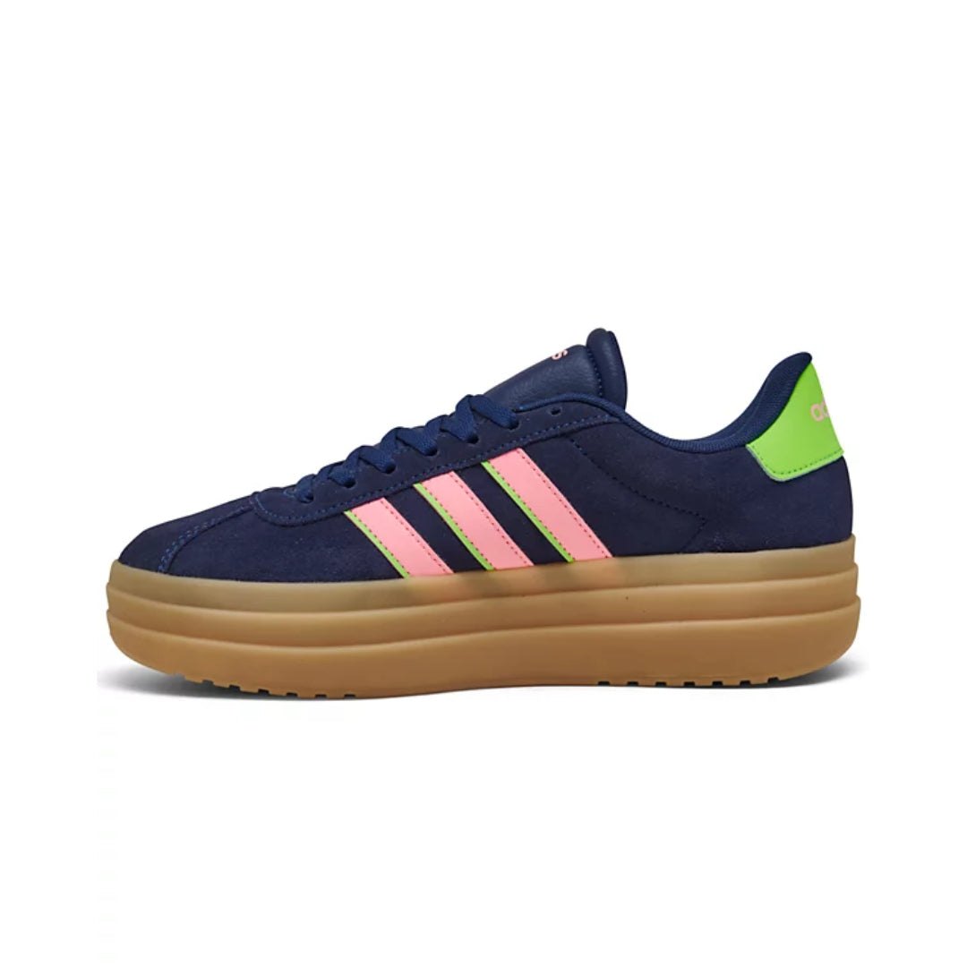 adidas Women's VL Court Bold Platform Casual Sneakers in white with a thick platform sole, blending style and comfort for everyday wear.