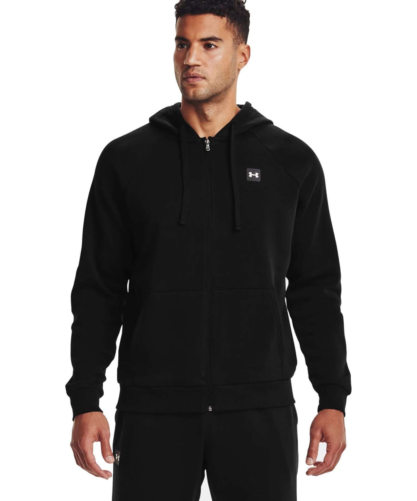 Under Armour Men's Rival Fleece Full-Zip Hoodie 1357111-001 Black / Onyx White