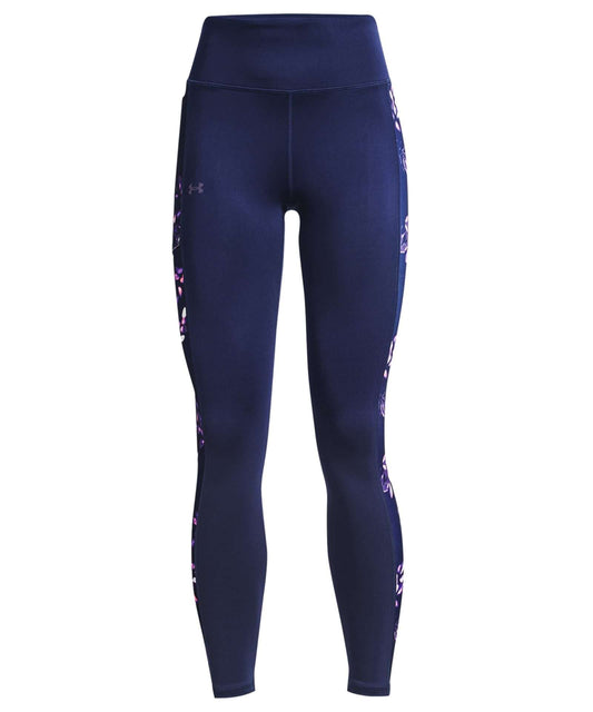 Under Armour Women's ColdGear Waistband Ankle Leggings 1365784 410 Midnight Navy / Twilight Purple