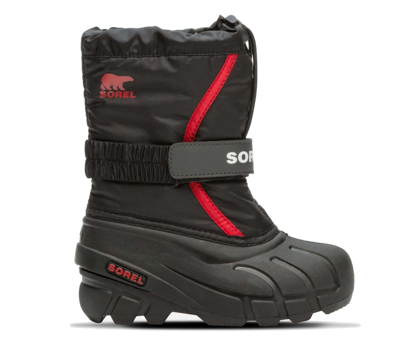 SOREL Childrens Flurry Boot - Black, Bright Red NC1965-015