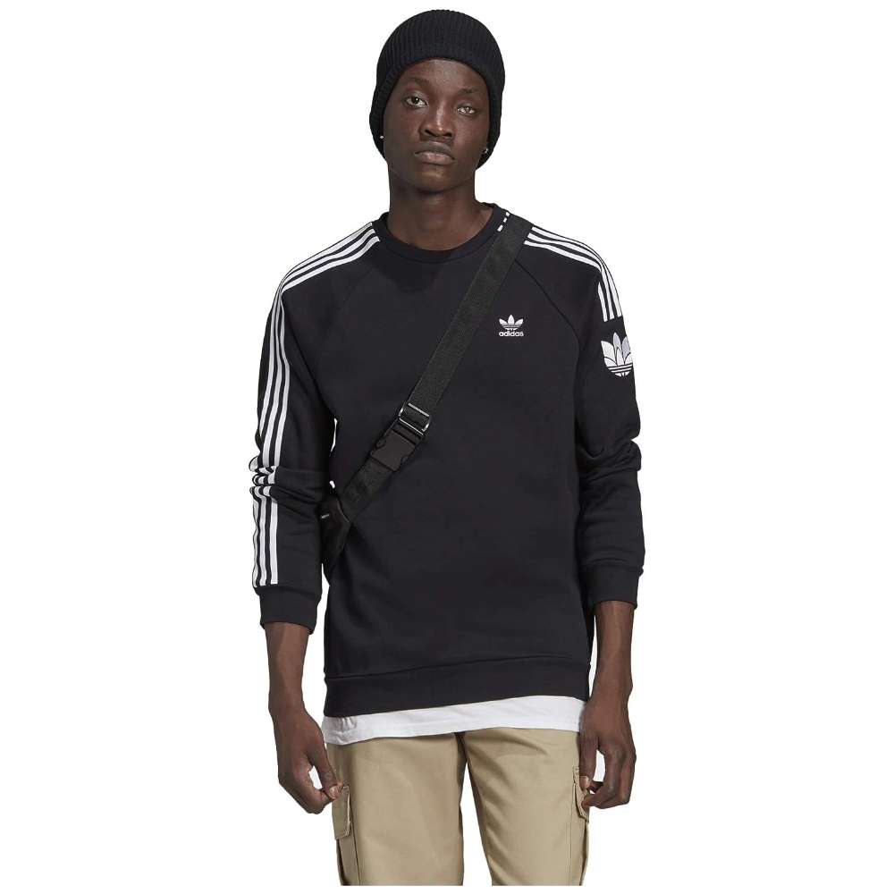 adidas Originals Men's Loungewear Adicolor 3D Trefoil 3-Stripes Crew Sweatshirt in a stylish design.