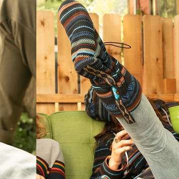 Kavu Cabin Toes polar fleece sock booties - Chalet Knit