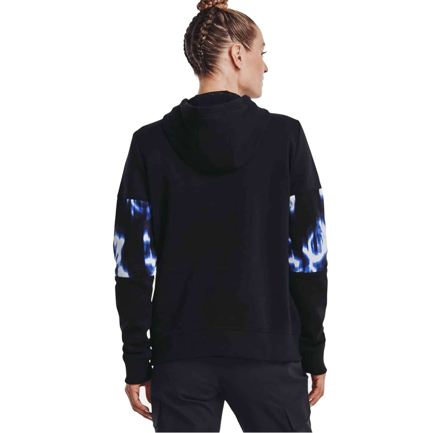 Women's UA Rival Fleece Blocked Hoodie Black / Versa Blue