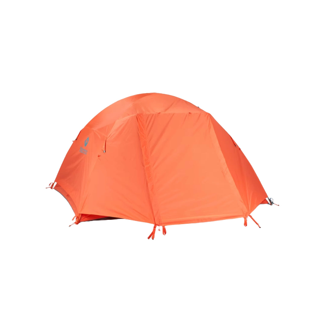 Marmot Catalyst 2-Person Tent in Red Sun/Cascade Blue.