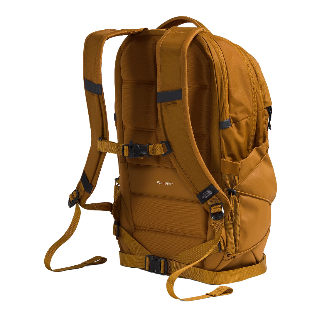 The North Face Borealis Backpack in black, featuring a versatile design, spacious compartments, and comfortable shoulder straps.