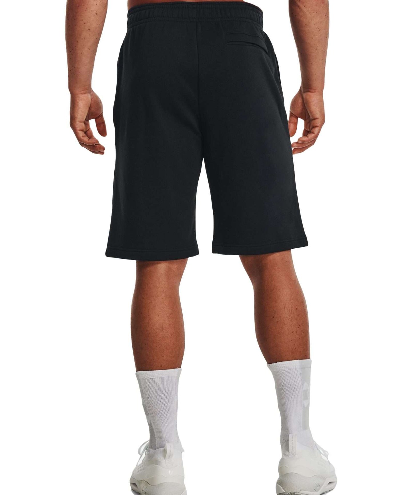Under Armour Men's UA Rival Fleece Graphic Shorts 1370350-001 Black / White