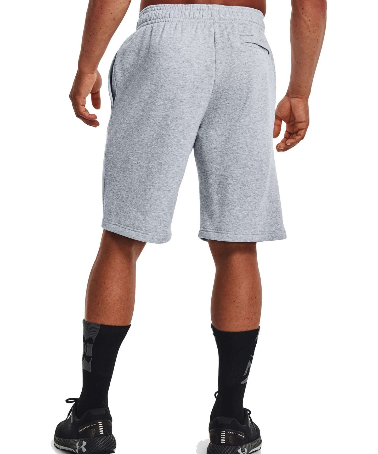 Under Armour Men's UA Rival Fleece Graphic Shorts 1370350-011 Mod Gray Light Heather / Black