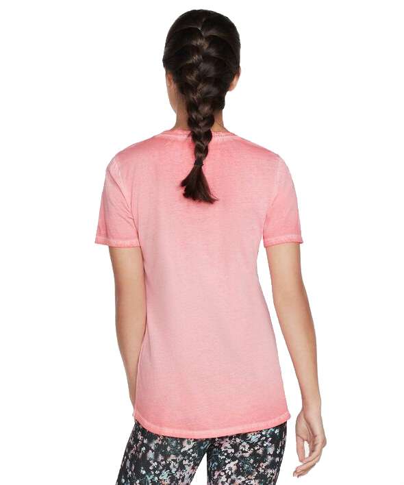 Skechers WOMEN'S Diamond Wash Hatha Scoop Neck Tunic Tee W1TS330 702 Coral