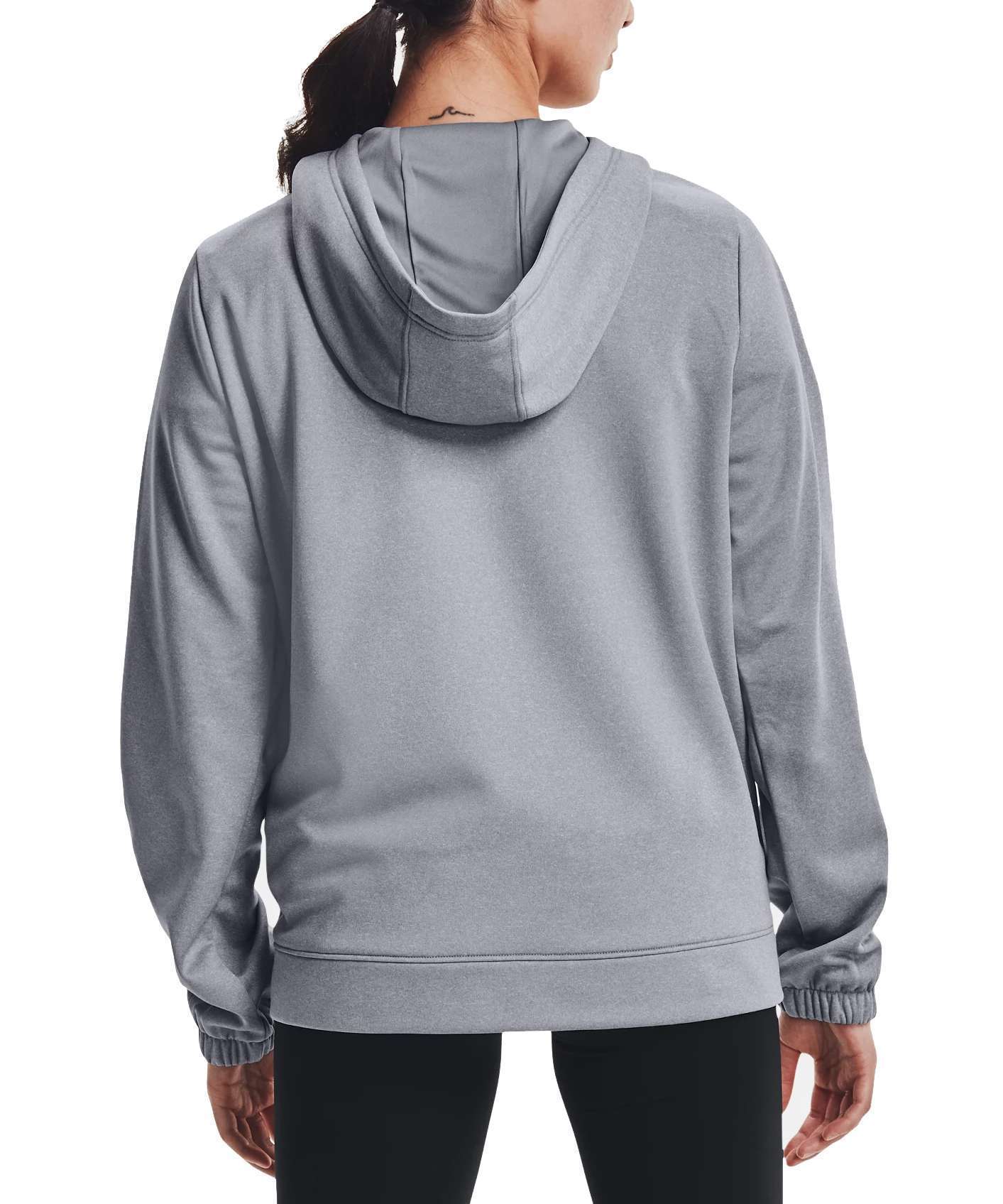 Under Armour Women's Armour Fleece® Big Logo Gradient Flock Hoodie 1365910-035 Steel Light Heather / White