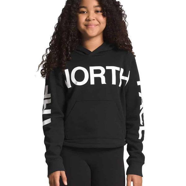 The North Face Girls’ Camp Fleece Pullover Hoodie - TNF Black/TNF White