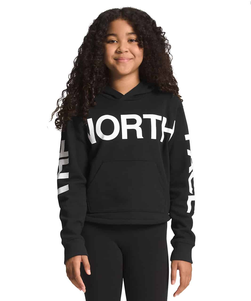 The North Face Girls’ Camp Fleece Pullover Hoodie - TNF Black/TNF White