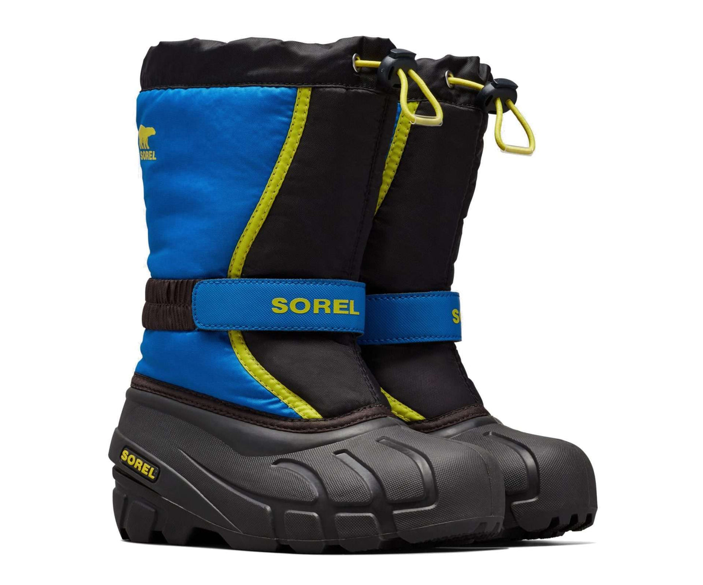 SOREL Childrens Flurry Boot - Black, Super Blue NC1965-014