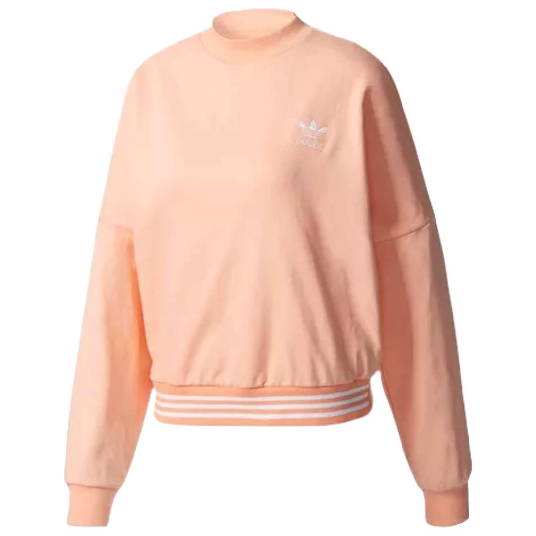 A close-up image of the Adidas Originals Women's Pharrell Williams Hu Hiking Sweater in a vibrant, multicolored pattern, displayed against a neutral backdrop.
