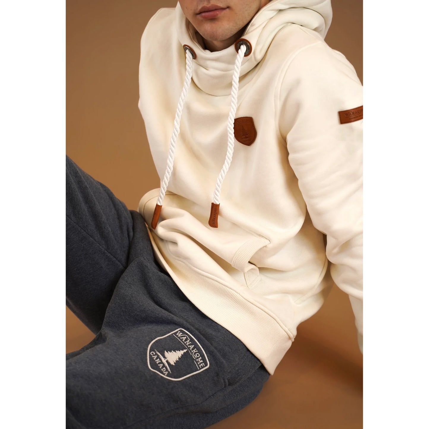 Wanakome Men's Walk On The Wild Side Cascade Hoodie Heather Oatmeal color
