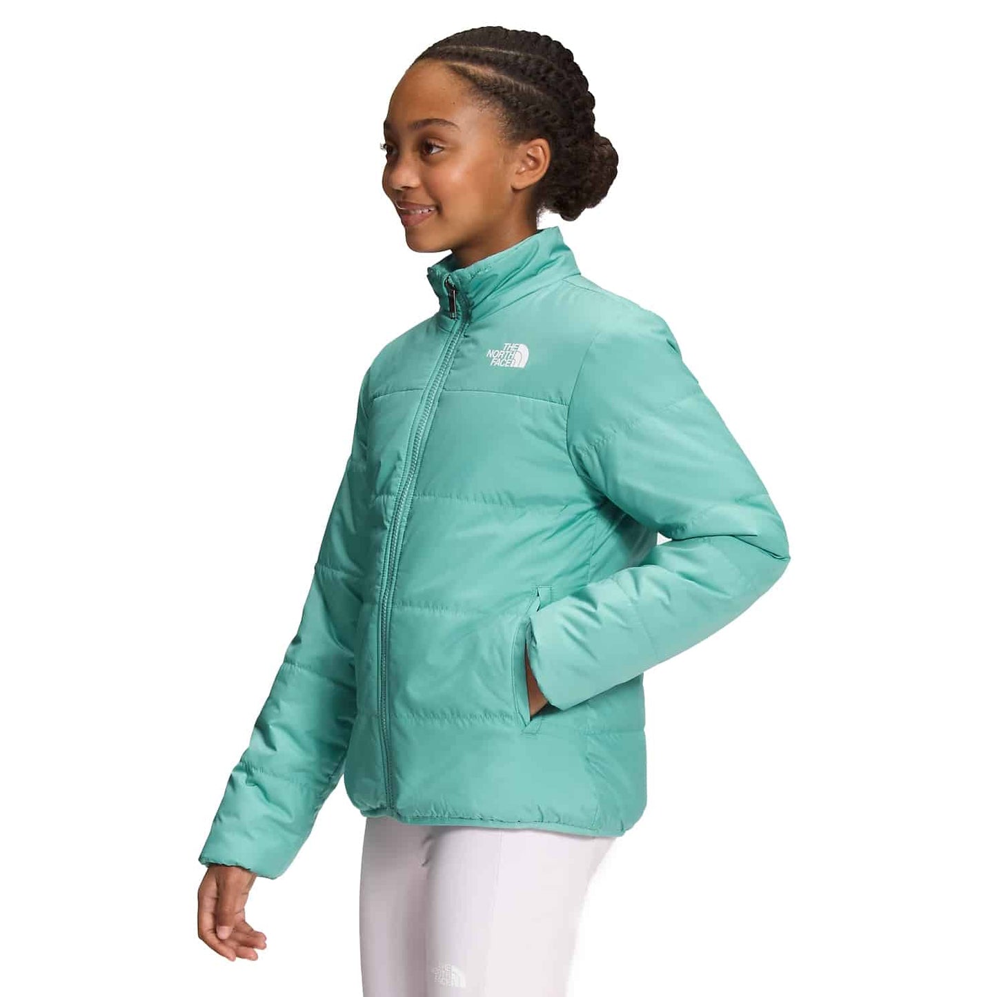 North Face Girls’ Reversible Mossbud Jacket Wasabi