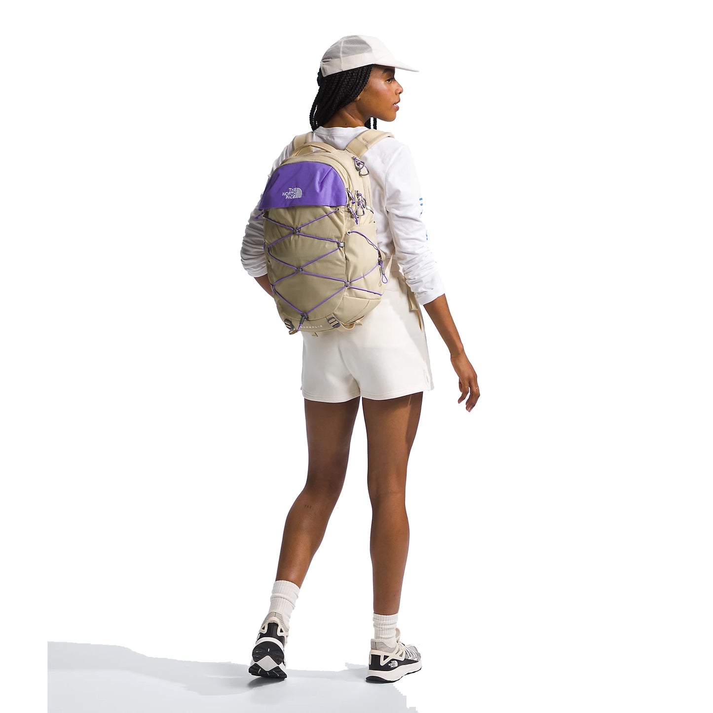 The North Face Women’s Borealis Backpack in Gravel/Optic Violet