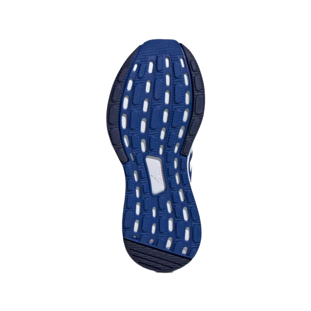 adidas Kid's RapidaSport Shoes in vibrant blue and white, featuring a breathable mesh upper and cushioned sole for active kids.