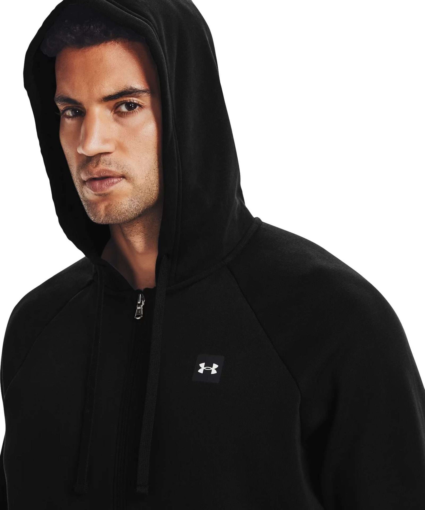 Under Armour Men's Rival Fleece Full-Zip Hoodie 1357111-001 Black / Onyx White