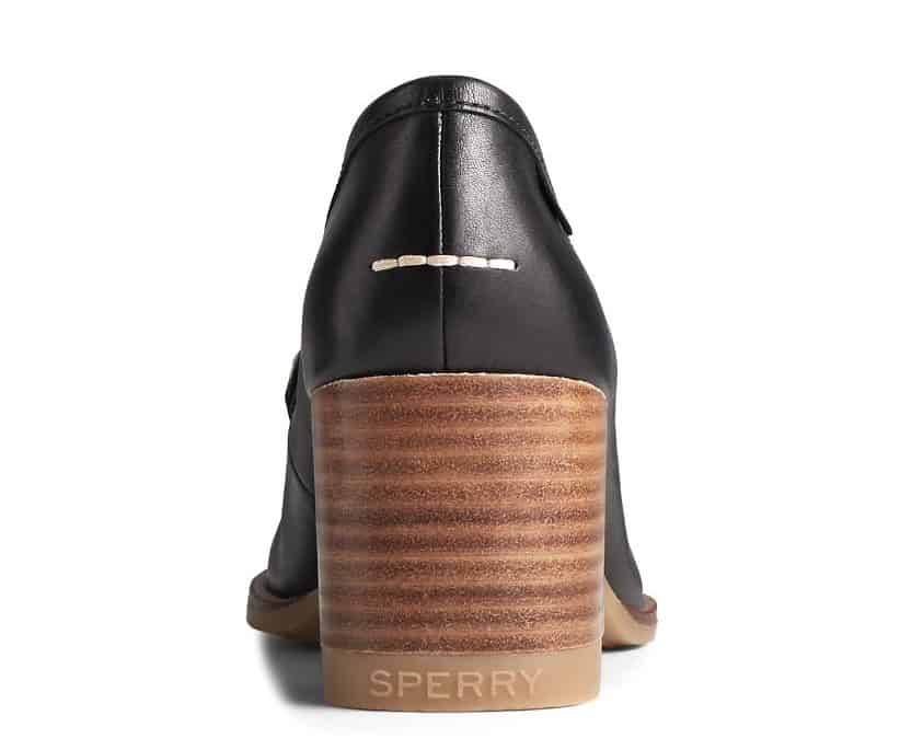 Sperry Women's Seaport Penny Heel Leather Loafer - Black