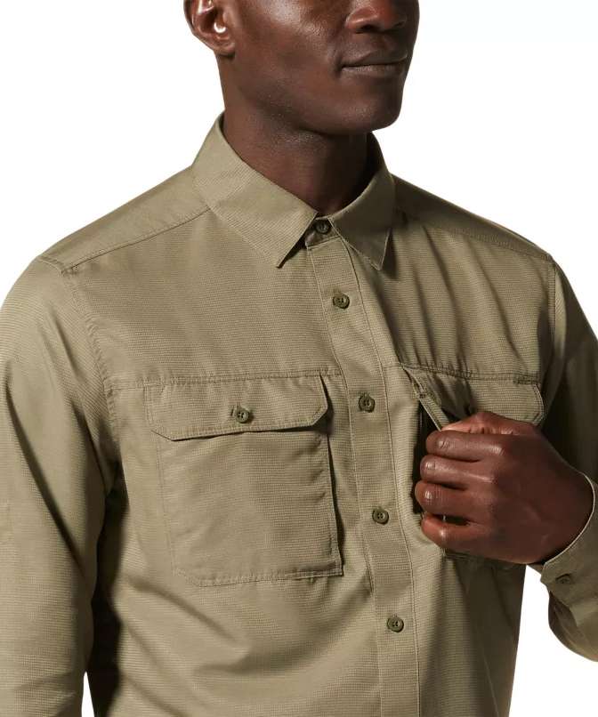 Mountain Hardwear Men's Canyon Long Sleeve Shirt 1648751 397 Stone Green