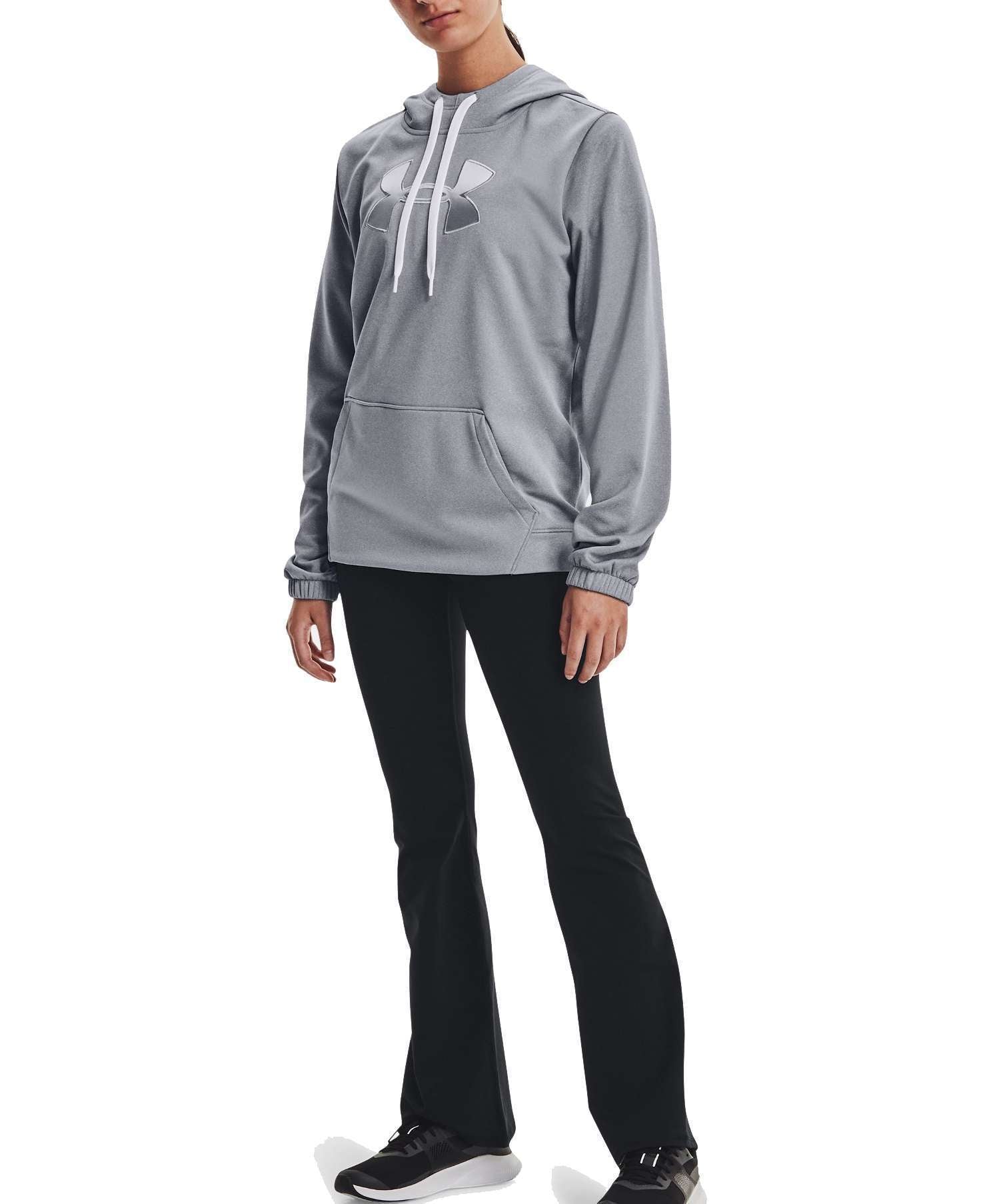 Under Armour Women's Armour Fleece® Big Logo Gradient Flock Hoodie 1365910-035 Steel Light Heather / White