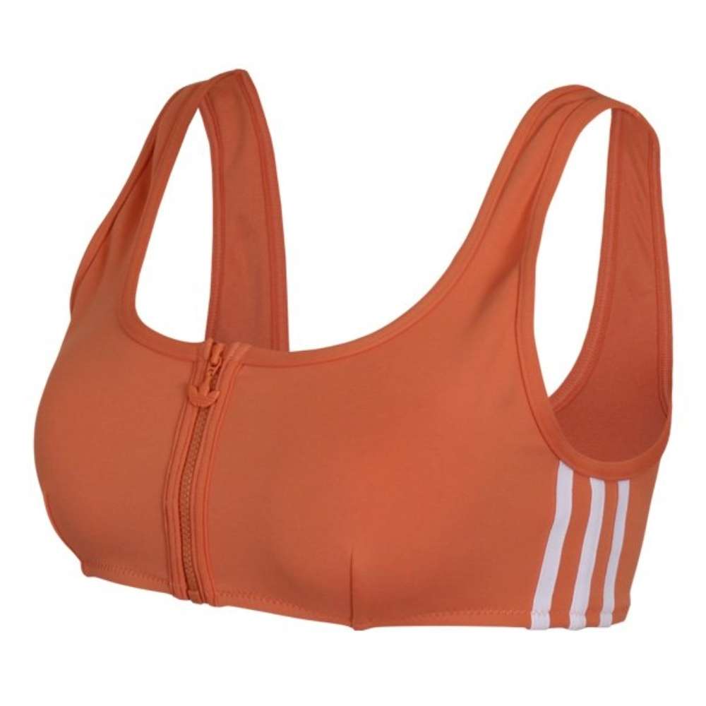 adidas Women's adicolor Classic Bikini Top in Hazy Copper - Front View
