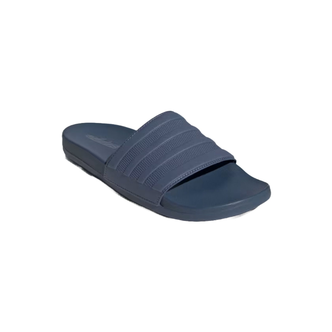 adidas Adilette Comfort Slides - Stylish black slides with contoured footbed, perfect for casual comfort and on-trend summer fashion.