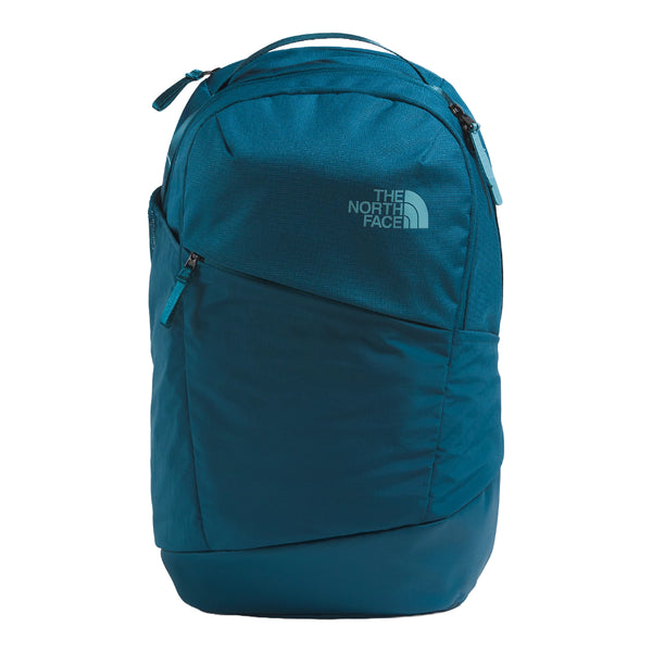 The North Face Women’s Isabella Backpack 3.0 in black, featuring a sleek design, multiple compartments, and adjustable shoulder straps.